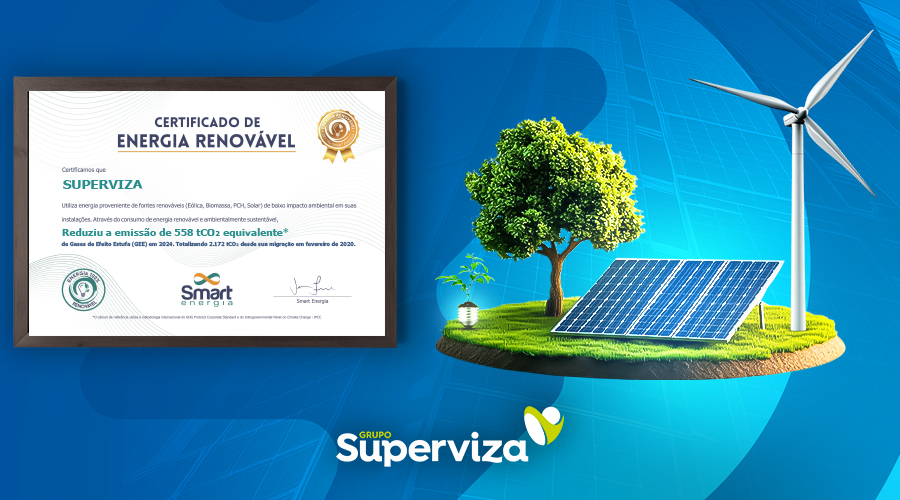 Grupo Superviza recebe certificado de energia renovável